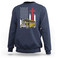 Bus Driver Patriotic Christian USA Flag Sweatshirt School Bus Driver