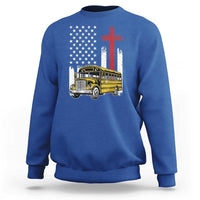 Bus Driver Patriotic Christian USA Flag Sweatshirt School Bus Driver