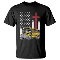 Bus Driver Patriotic Christian USA Flag T Shirt School Bus Driver