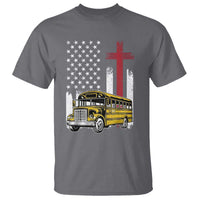 Bus Driver Patriotic Christian USA Flag T Shirt School Bus Driver