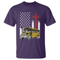 Bus Driver Patriotic Christian USA Flag T Shirt School Bus Driver