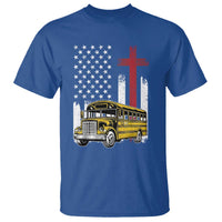 Bus Driver Patriotic Christian USA Flag T Shirt School Bus Driver