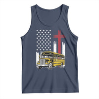 Bus Driver Patriotic Christian USA Flag Tank Top School Bus Driver