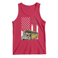 Bus Driver Patriotic Christian USA Flag Tank Top School Bus Driver