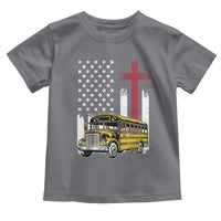 Bus Driver Patriotic Christian USA Flag Toddler T Shirt School Bus Driver