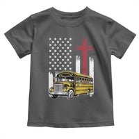 Bus Driver Patriotic Christian USA Flag Toddler T Shirt School Bus Driver