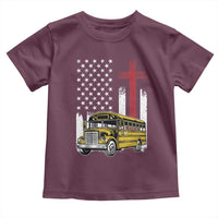 Bus Driver Patriotic Christian USA Flag Toddler T Shirt School Bus Driver
