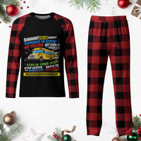 Funny School Bus Driver Life Plaid Pajama Set Back to School Teacher Kids