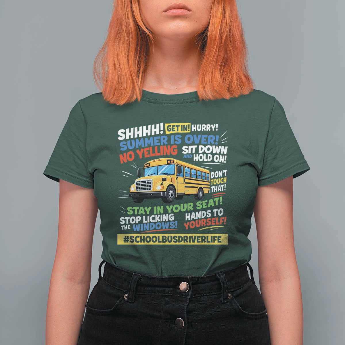 Funny School Bus Driver Life T Shirt For Women Back to School Teacher Kids