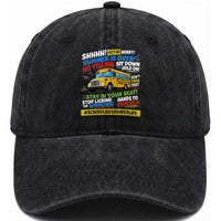 Funny School Bus Driver Life Washed Cotton Baseball Cap Back to School Teacher Kids