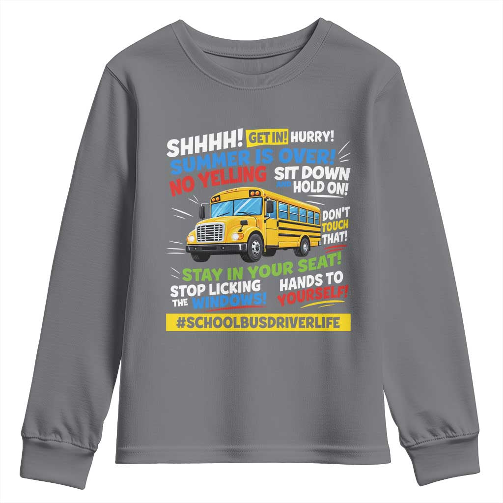 Funny School Bus Driver Life Youth Sweatshirt Back to School Teacher Kids