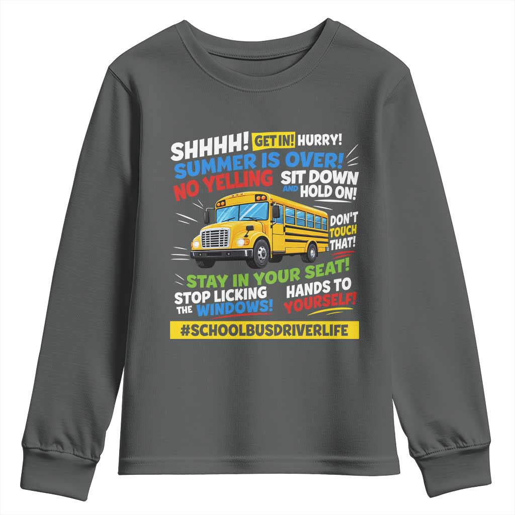 Funny School Bus Driver Life Youth Sweatshirt Back to School Teacher Kids