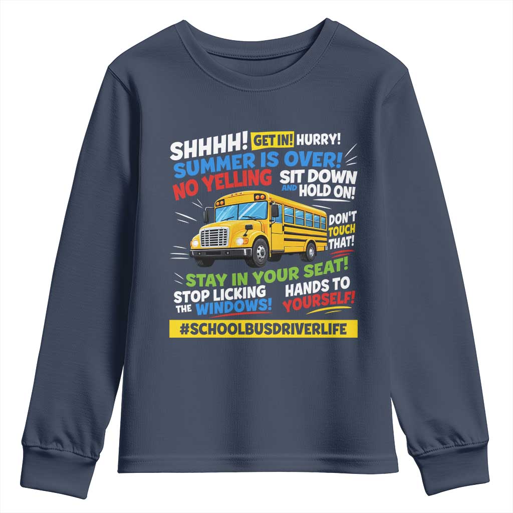 Funny School Bus Driver Life Youth Sweatshirt Back to School Teacher Kids