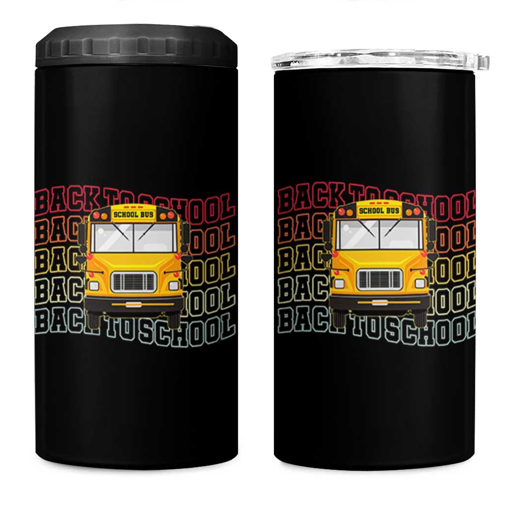 School Bus Driver Life Back to School Teacher Kids 4 in 1 Can Cooler Tumbler