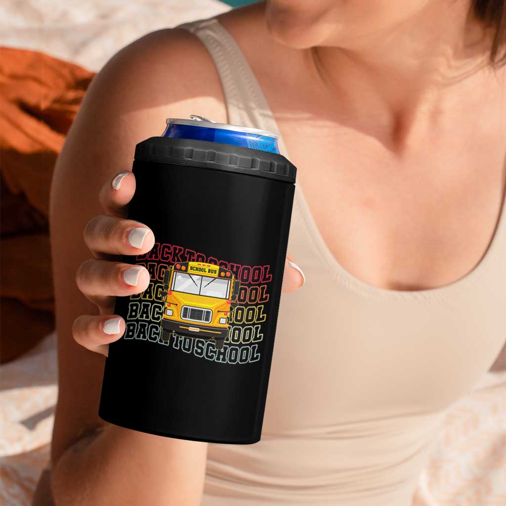 School Bus Driver Life Back to School Teacher Kids 4 in 1 Can Cooler Tumbler