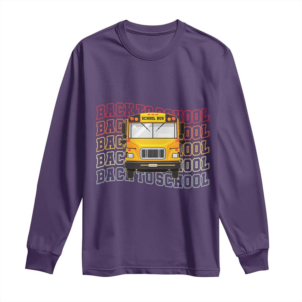 School Bus Driver Life Back to School Teacher Kids Long Sleeve Shirt