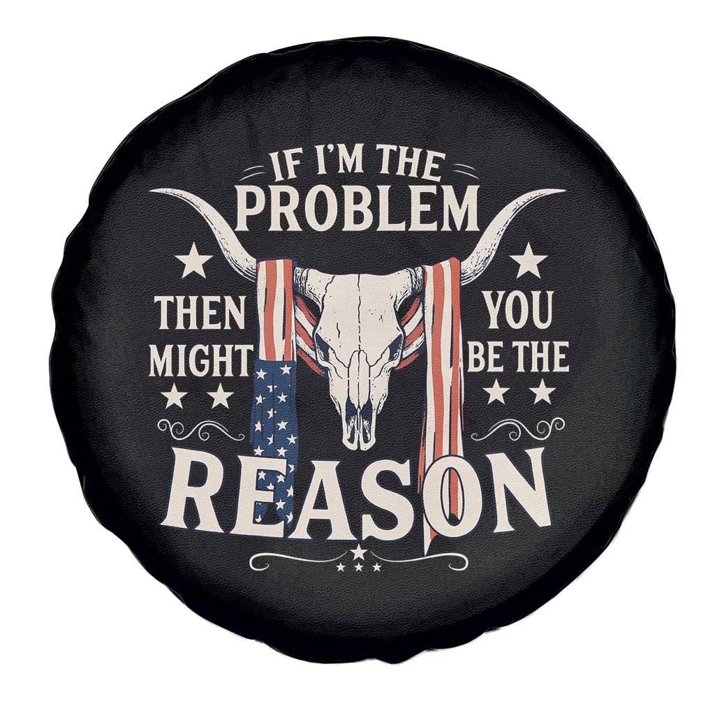 Cow Bull Skull American Flag Vintage Western Spare Tire Cover - Wonder Print Shop