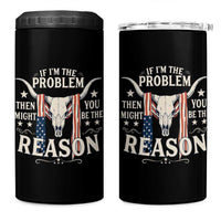 Cow Bull Skull American Flag Vintage Western 4 in 1 Can Cooler Tumbler