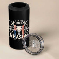 Cow Bull Skull American Flag Vintage Western 4 in 1 Can Cooler Tumbler