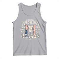 Cow Bull Skull American Flag Vintage Western Tank Top - Wonder Print Shop