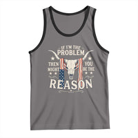 Cow Bull Skull American Flag Vintage Western Tank Top - Wonder Print Shop