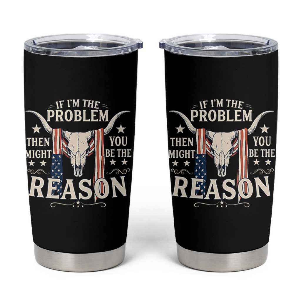 Cow Bull Skull American Flag Vintage Western Tumbler Cup