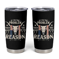Cow Bull Skull American Flag Vintage Western Tumbler Cup