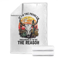 Cow Bull Skull Throw Blanket If Problem Vintage Then You Might Be Reason - Wonder Print Shop