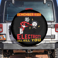 Funny Electrician Spare Tire Cover Remember Kids Electricity Will Kill You - Wonder Print Shop