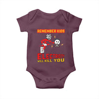 Funny Electrician Baby Onesie Remember Kids Electricity Will Kill You - Wonder Print Shop