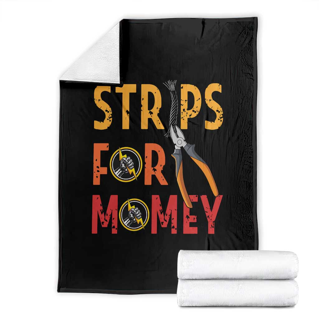 Funny Electrician Throw Blanket Strips For Money Electrical Humor - Wonder Print Shop