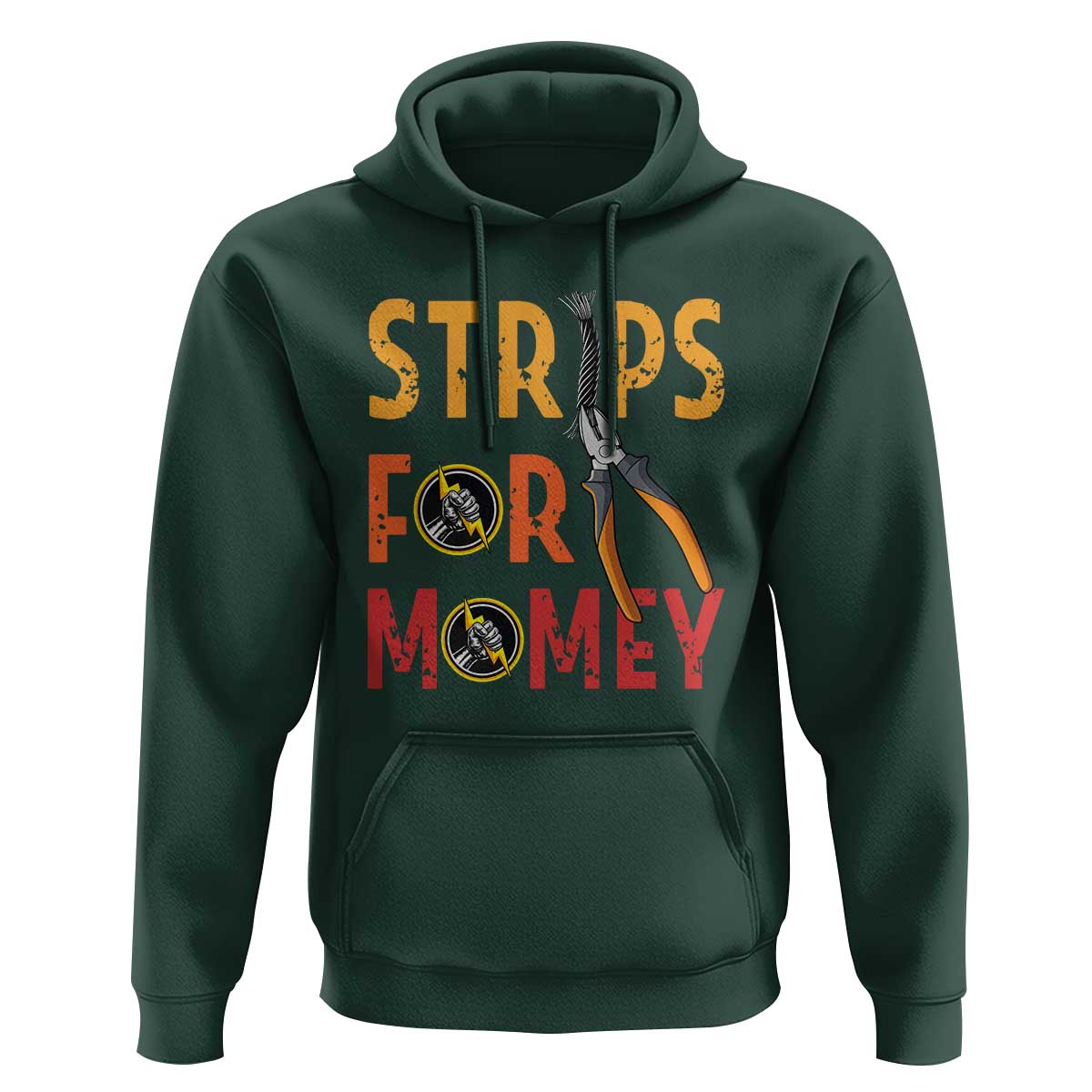 Funny Electrician Hoodie Strips For Money Electrical Humor - Wonder Print Shop