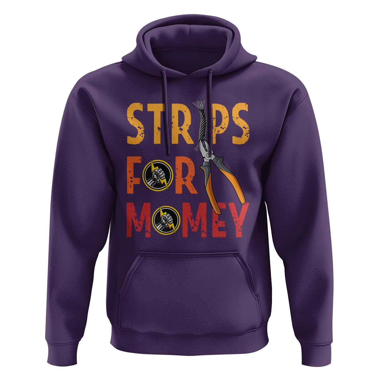 Funny Electrician Hoodie Strips For Money Electrical Humor - Wonder Print Shop