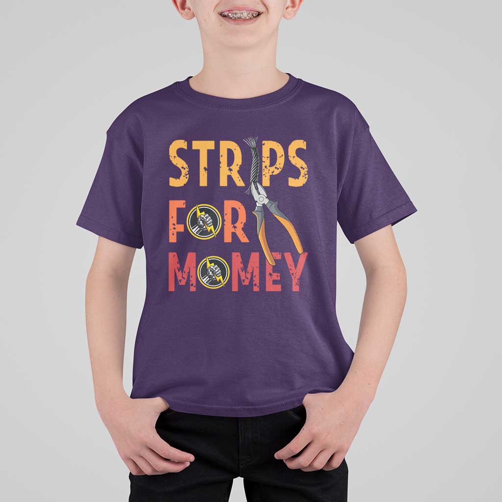 Funny Electrician T Shirt For Kid Strips For Money Electrical Humor - Wonder Print Shop