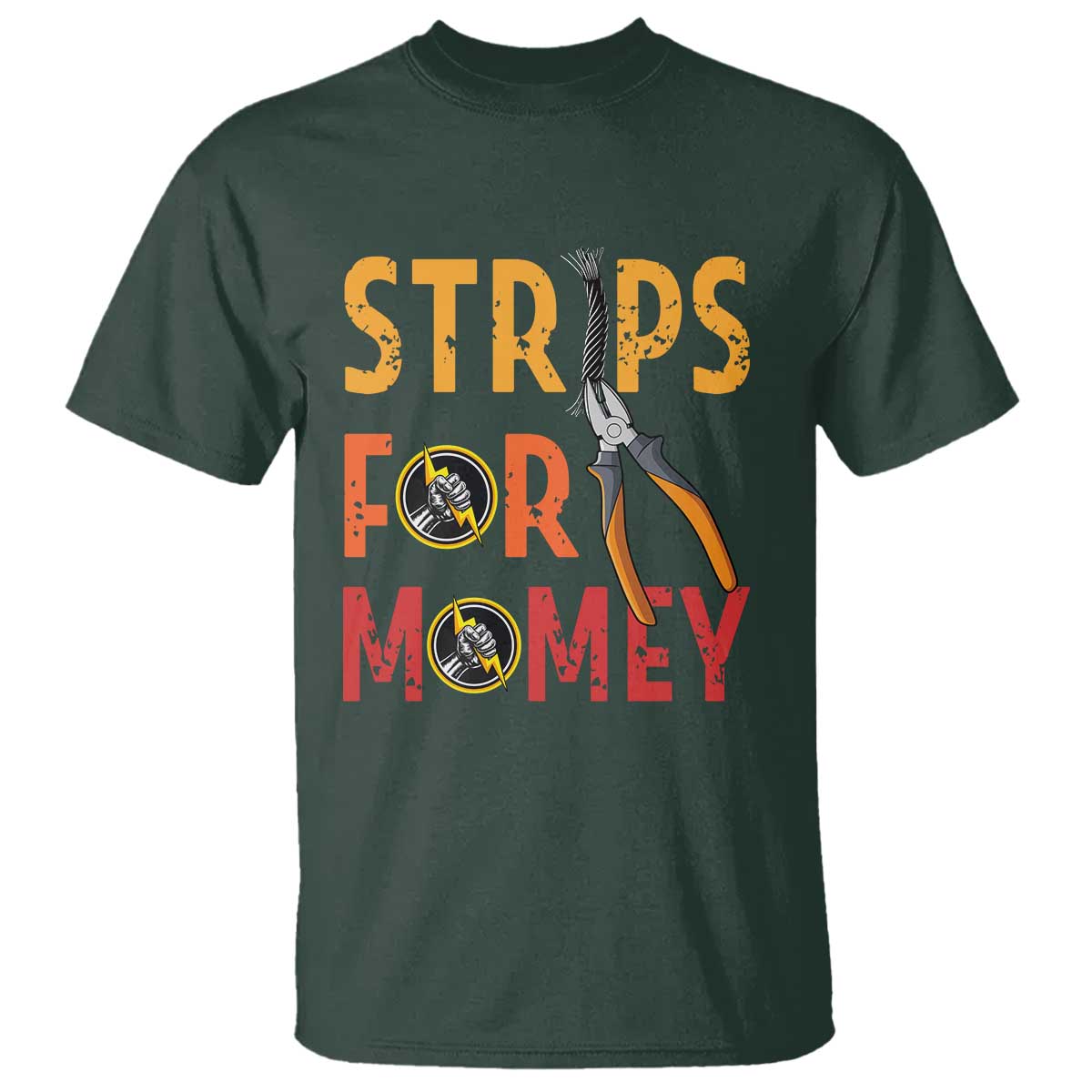 Funny Electrician T Shirt Strips For Money Electrical Humor - Wonder Print Shop