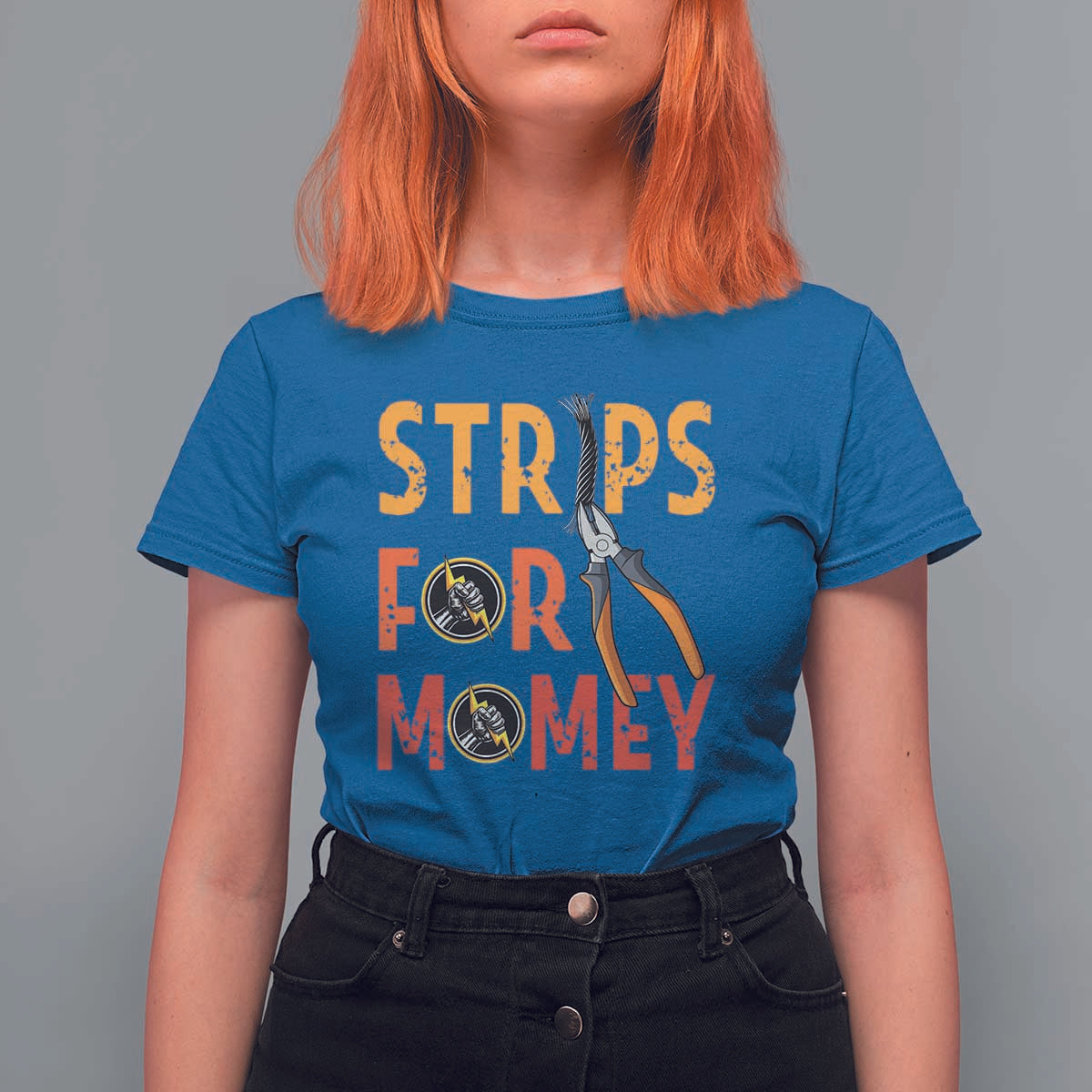 Funny Electrician T Shirt For Women Strips For Money Electrical Humor - Wonder Print Shop