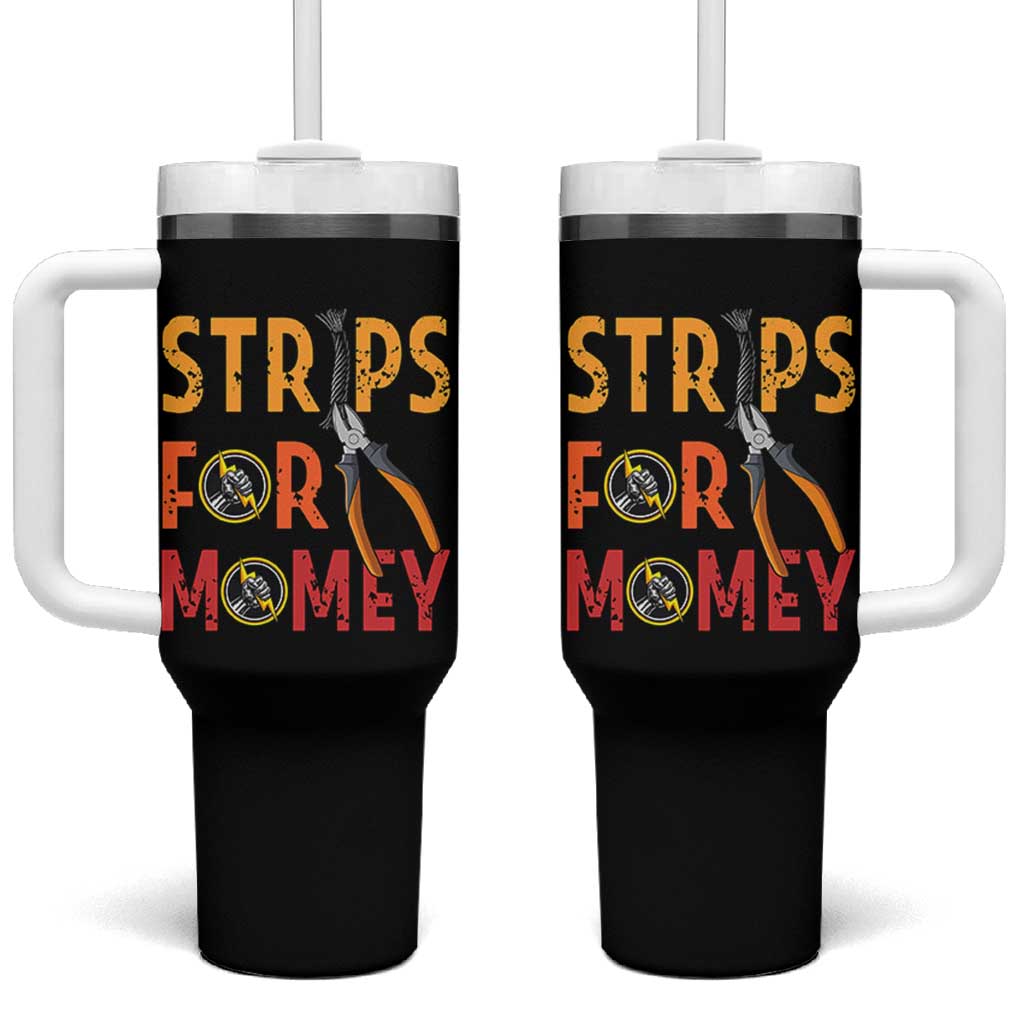 Funny Electrician Tumbler With Handle Strips For Money Electrical Humor