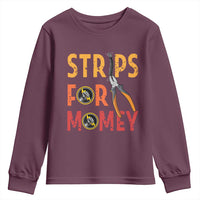 Funny Electrician Youth Sweatshirt Strips For Money Electrical Humor - Wonder Print Shop