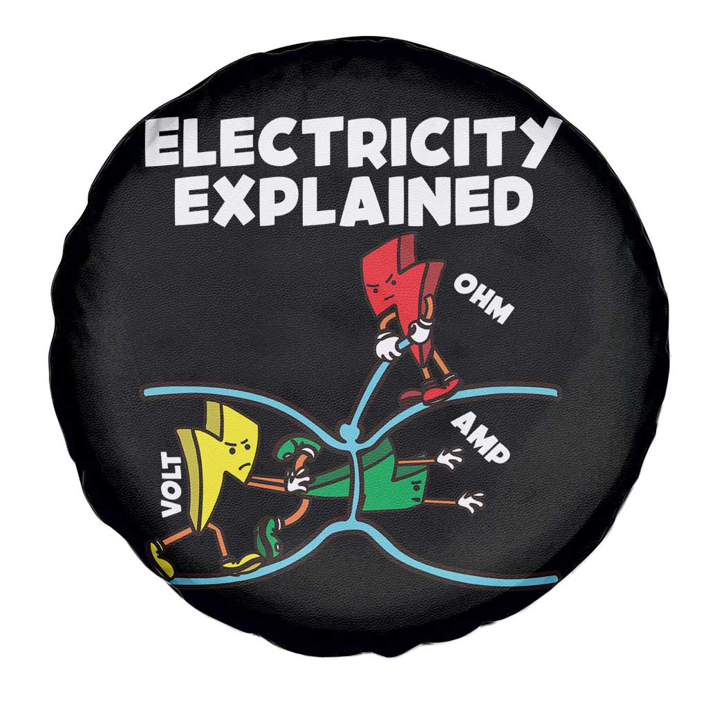 Funny Electricity Spare Tire Cover Ohm's Law Electricity Explained - Wonder Print Shop