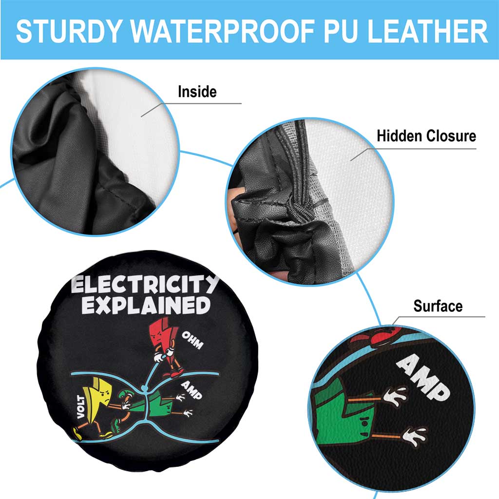 Funny Electricity Spare Tire Cover Ohm's Law Electricity Explained - Wonder Print Shop