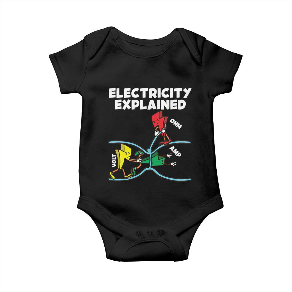 Funny Electricity Baby Onesie Ohm's Law Electricity Explained - Wonder Print Shop