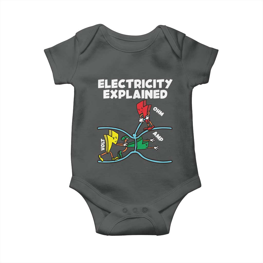 Funny Electricity Baby Onesie Ohm's Law Electricity Explained - Wonder Print Shop