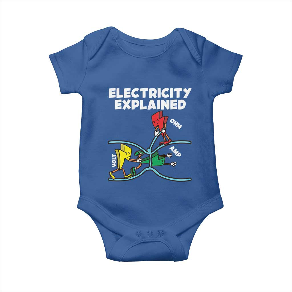 Funny Electricity Baby Onesie Ohm's Law Electricity Explained - Wonder Print Shop
