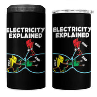 Funny Electricity 4 in 1 Can Cooler Tumbler Ohm's Law Electricity Explained - Wonder Print Shop