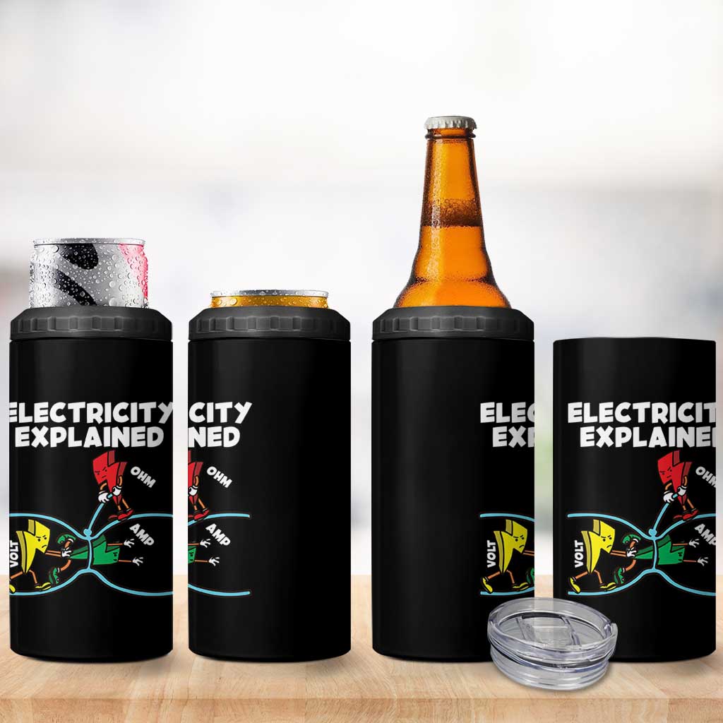 Funny Electricity 4 in 1 Can Cooler Tumbler Ohm's Law Electricity Explained - Wonder Print Shop