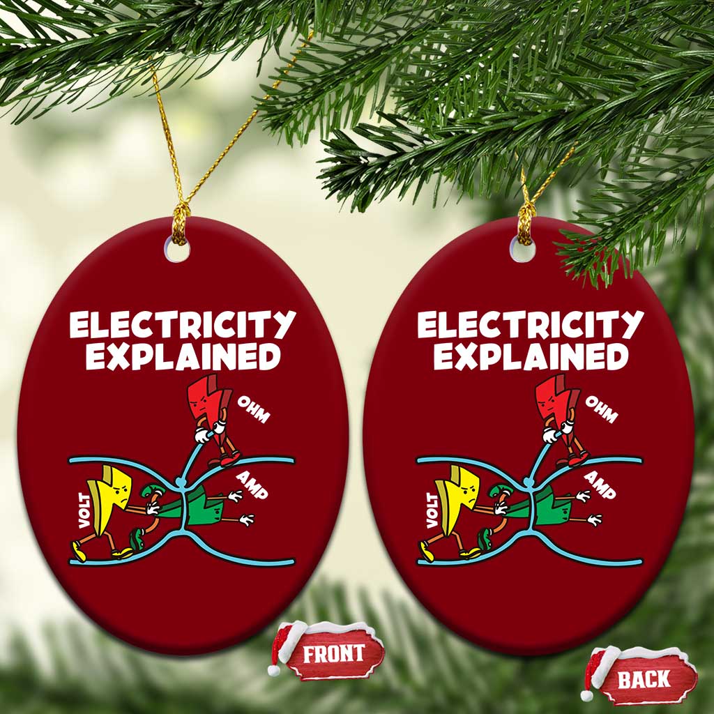 Funny Electricity Ceramic Ornament Ohm's Law Electricity Explained - Wonder Print Shop
