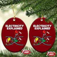 Funny Electricity Ceramic Ornament Ohm's Law Electricity Explained - Wonder Print Shop