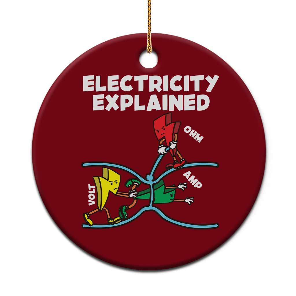 Funny Electricity Ceramic Ornament Ohm's Law Electricity Explained - Wonder Print Shop