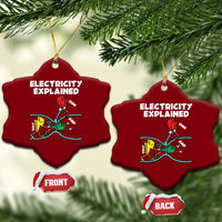 Funny Electricity Ceramic Ornament Ohm's Law Electricity Explained - Wonder Print Shop