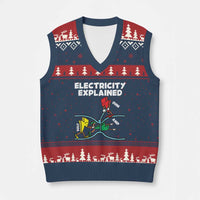 Funny Electricity V-Neck Knit Sweater Vest Ohm's Law Electricity Explained - Wonder Print Shop
